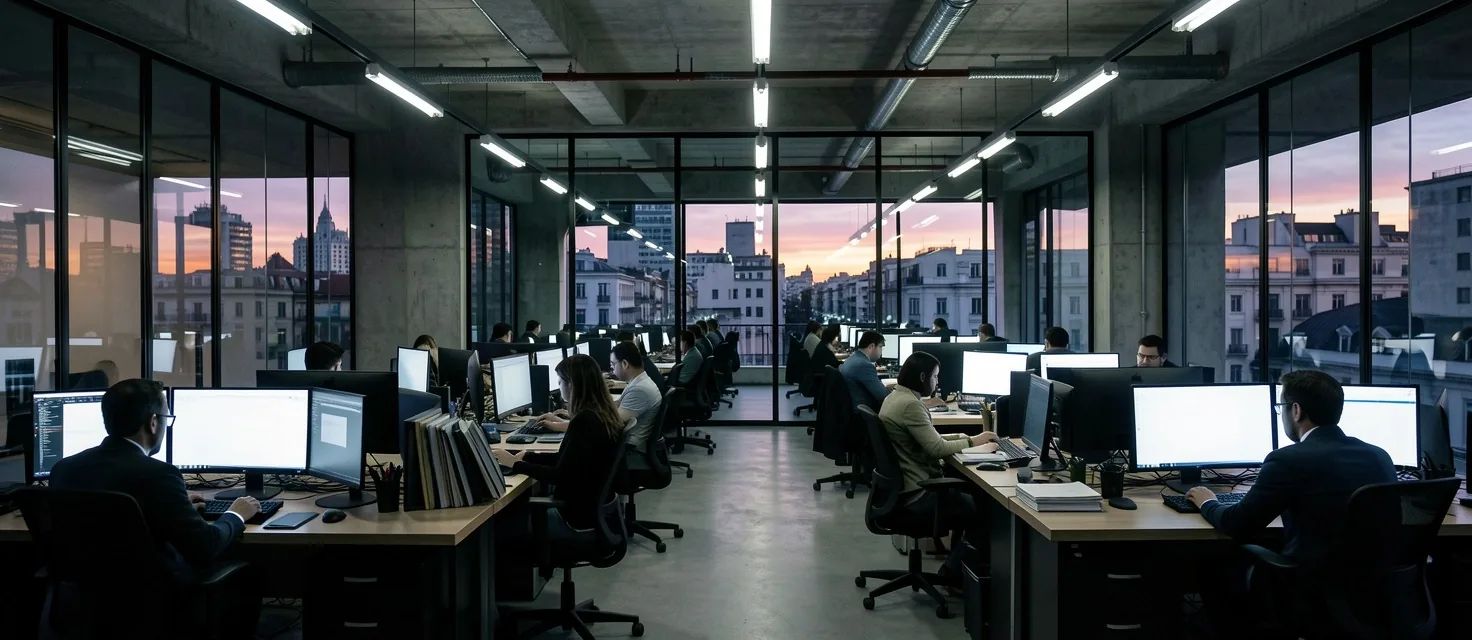 Redacción de Boost Vibe Periodismo en funcionamiento