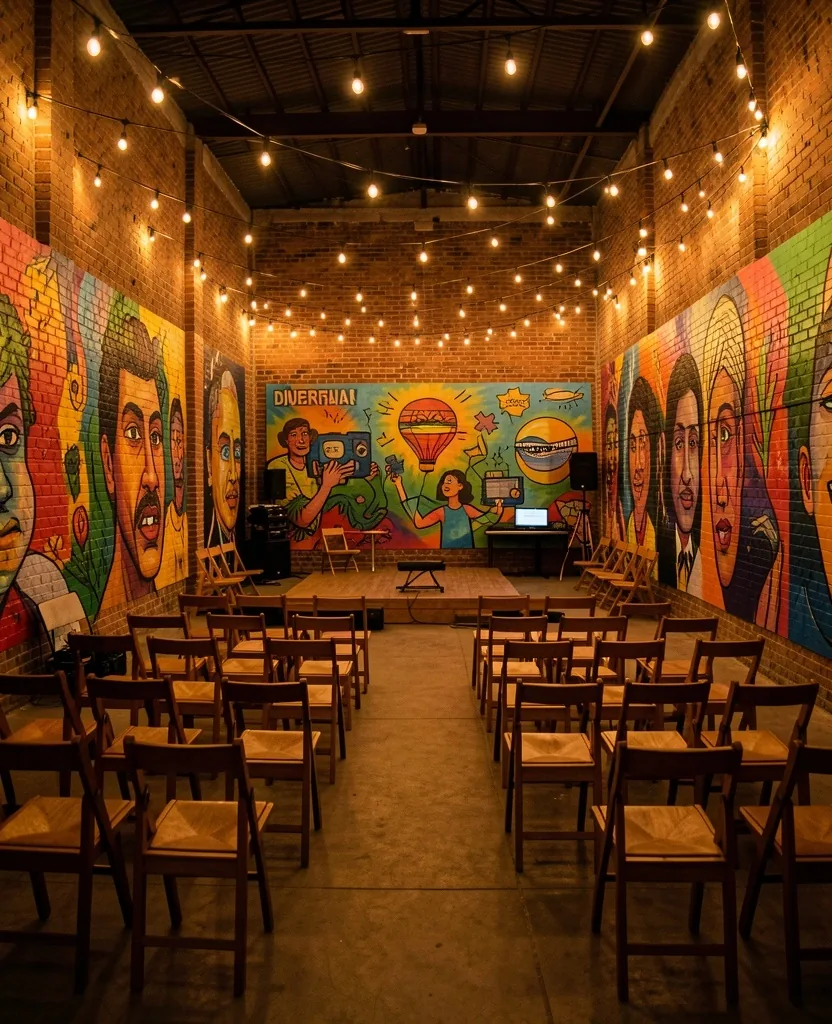 Interior de centro cultural independiente en Buenos Aires