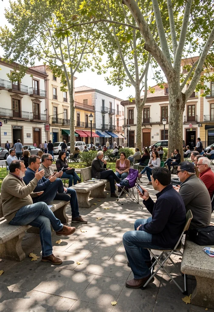 Reunión comunitaria en plaza porteña