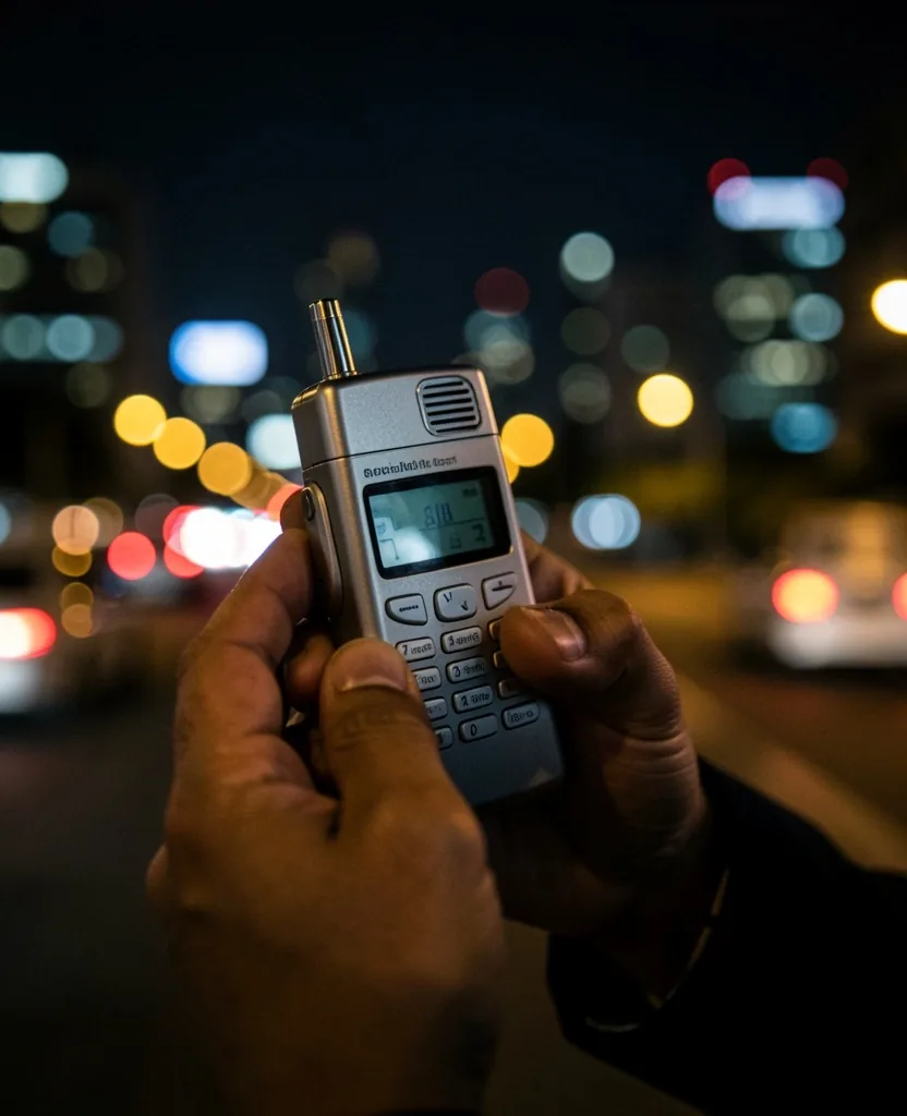 Periodista trabajando de noche en Buenos Aires
